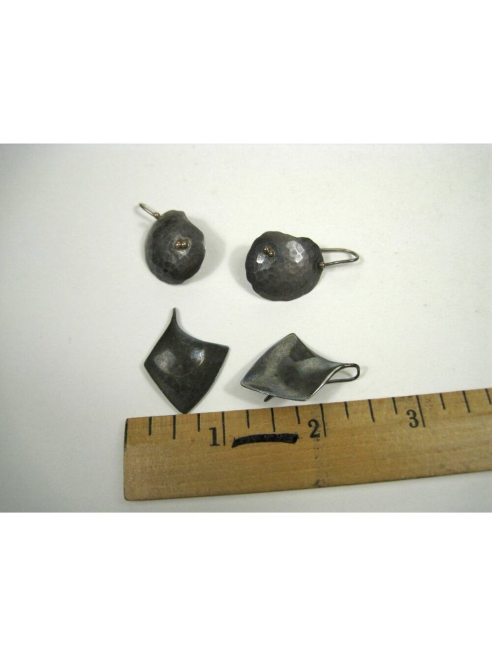 Georg Jensen Jerusalem Sterling Silver Vintage Earrings 2 SETS BROKEN Signed 8 g - Picture 2 of 10